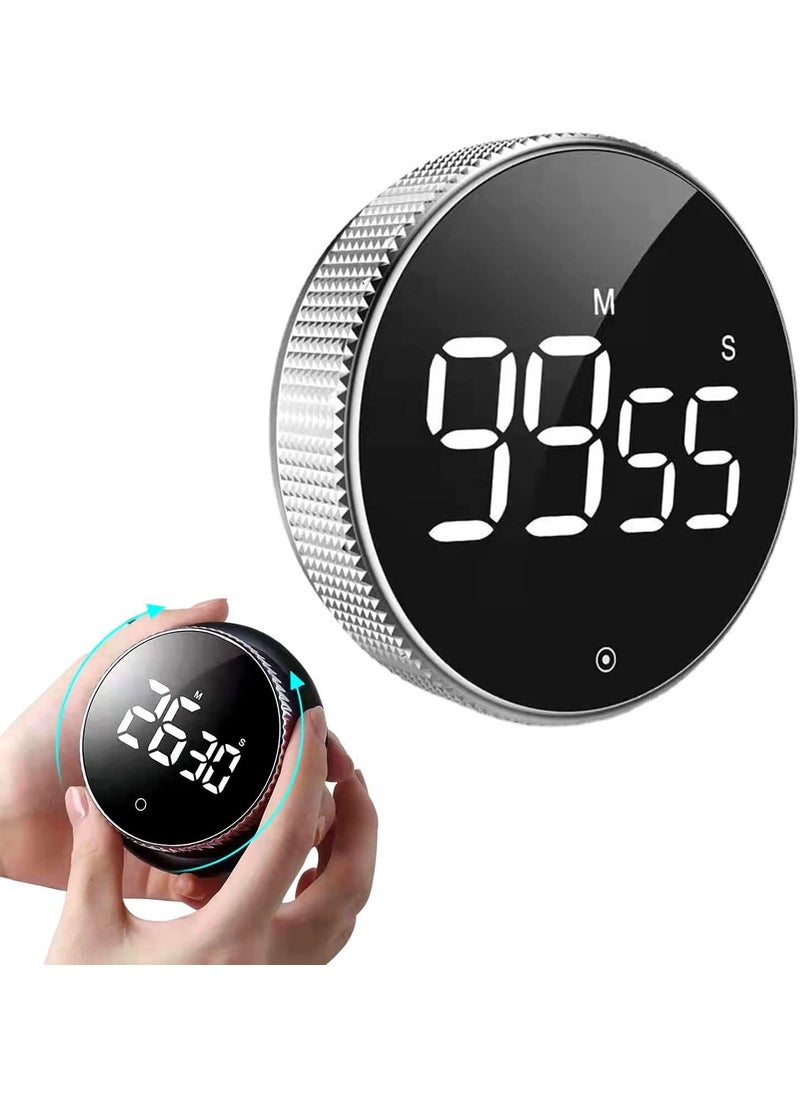 Cloyster - Cloyster Kitchen Timer Large LED Magnetic Digital Countdown Countup Timer Visual Timer Simple for Children Seniors Teachers and for The Classroom Homework Cooking Fitness Baking Learning Silver - Image 1