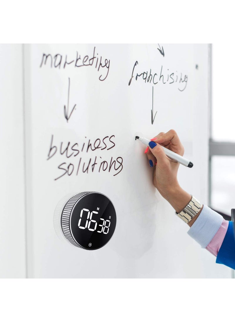 Cloyster - Cloyster Kitchen Timer Large LED Magnetic Digital Countdown Countup Timer Visual Timer Simple for Children Seniors Teachers and for The Classroom Homework Cooking Fitness Baking Learning Silver - Image 1
