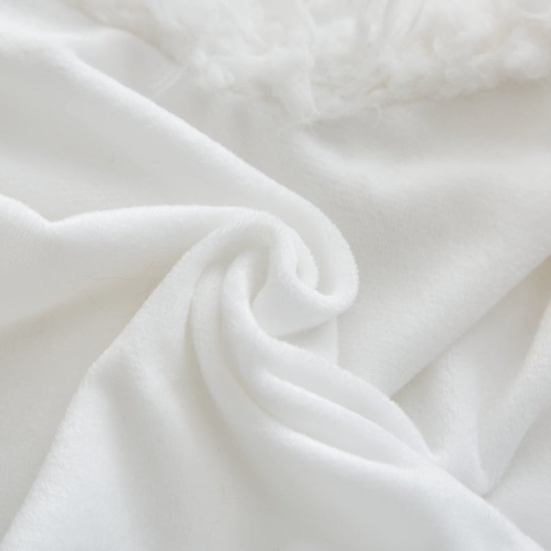 MOOWOO Fluffy Heart Throw Pillow with Pillow Cover and Insert, Shaggy Faux Fur,Valentines Day Decor,Christmas Decorations, Love Pillow (White, Heart Shape-15.7X15.7Inches) - Image 5