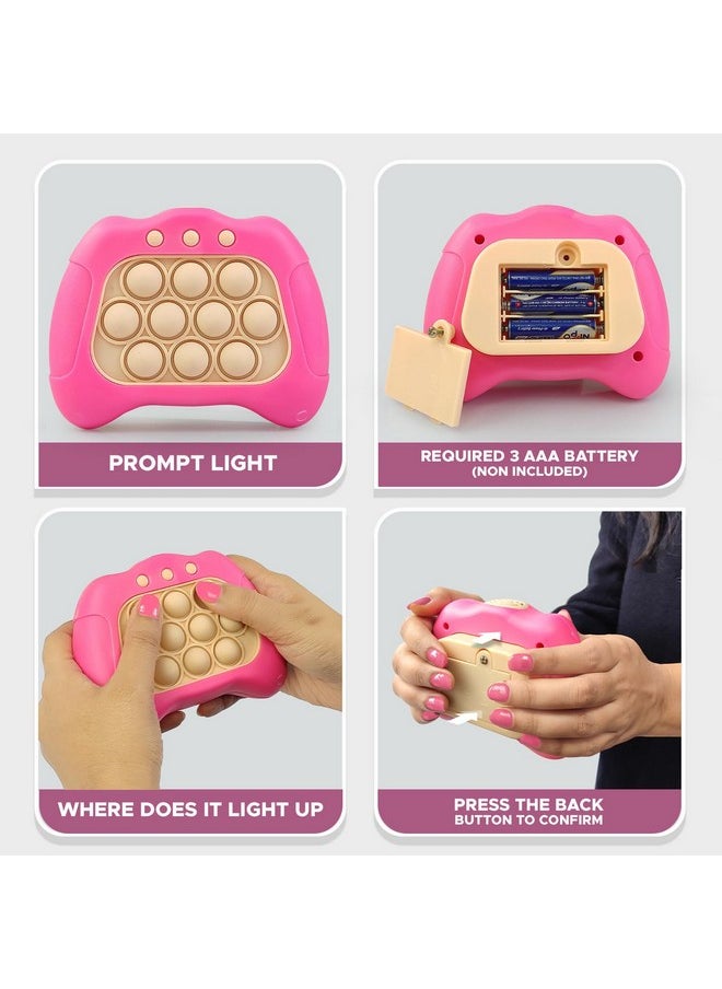 أن أتش آر لعبة Pop It الذكية مع الضوء والصوت للأطفال، لعبة Pop It Bubble Push، لعبة Pop It، لعبة Pop It، لعبة Pop It الموسيقية، لعبة Pop It متعددة المستويات سريعة الدفع (Rs_Popit_Pink)  - Image 3
