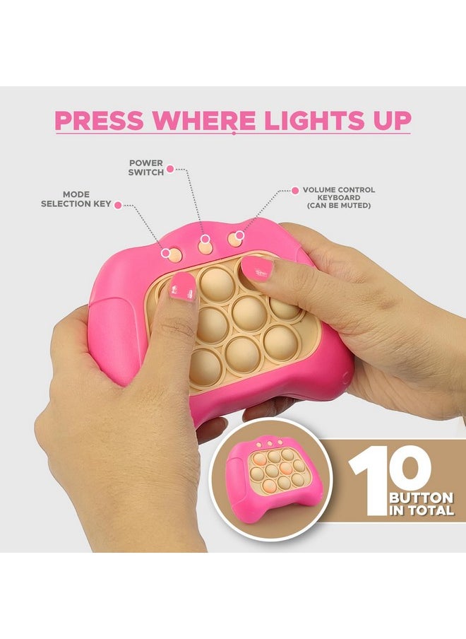 أن أتش آر لعبة Pop It الذكية مع الضوء والصوت للأطفال، لعبة Pop It Bubble Push، لعبة Pop It، لعبة Pop It، لعبة Pop It الموسيقية، لعبة Pop It متعددة المستويات سريعة الدفع (Rs_Popit_Pink)  - Image 2