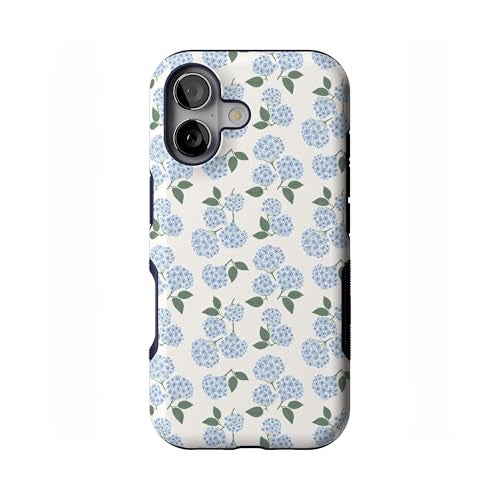 Casely iPhone 17 Case | Nantucket Cottage | Blue Hydrangea | Bold Protective Design | Compatible with MagSafe - Image 1