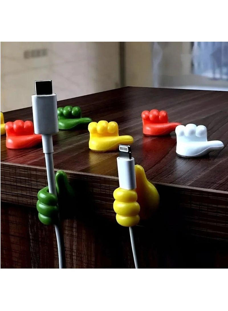 10-piece multi-purpose silicone cable organizer in a palm shape - Image 1