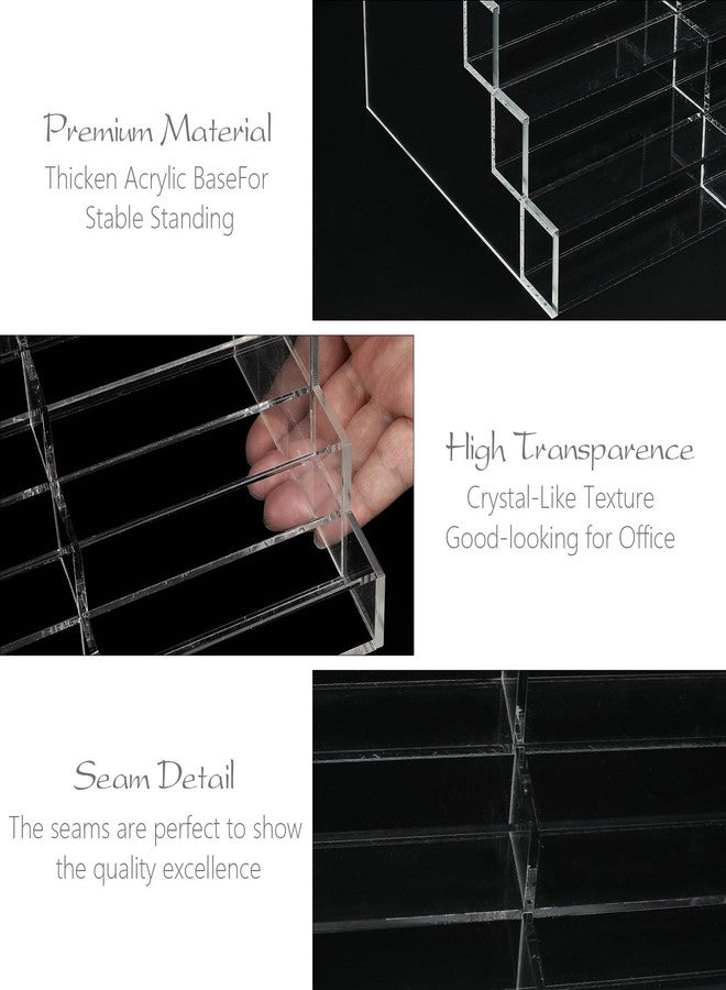 Vevitts Acrylic Business Card Holder for Desk Multiple Business Card Holders 28 Slot 7 Tier Large Business Card Organizer Business Card Display Rack Clear Plastic Business Card Stand for Home Office - Image 5