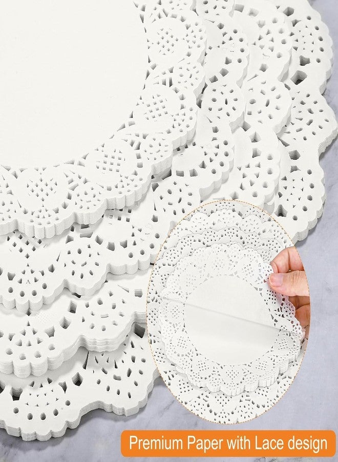 ikis Paper Doilies, Bulk for Desert, Round Decoration Placemats- White (100 Pieces, 7.5 inch) Round White Paper Lace Doilies Coasters Placemats Craft Table Cake Decoration Liner for Wedding Birthdays Parties Table Mats Disposables - Image 2