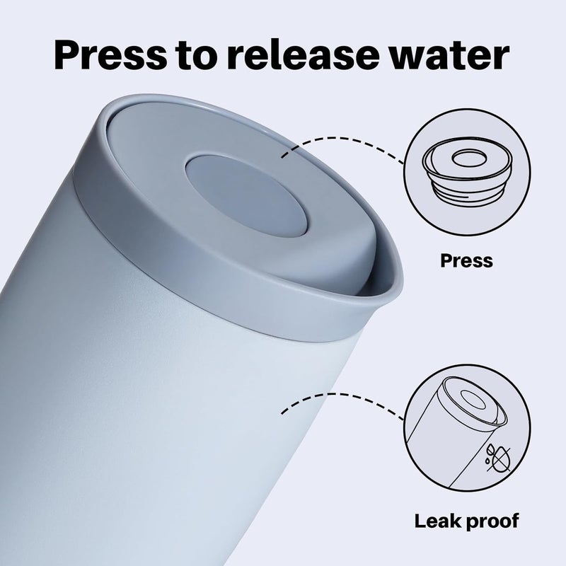 Bottle Bottle Thermal Mug 500 ml - Premium Insulated Stainless Steel, Leak-Proof, BPA-Free, Quick Press Closure, Blue - Image 2