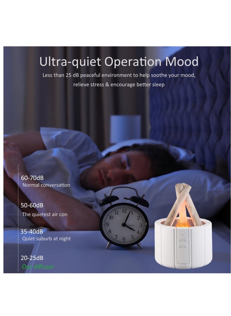 Excefore - Essential Oil Diffusers, 250ml Aromatherapy Diffuser with Remote Control, Bonfire Flame Style Humidifier with 3 Brightness and 2 Mist Mode, Waterless Auto Off Air Diffuser for Home Office Room - Image 1
