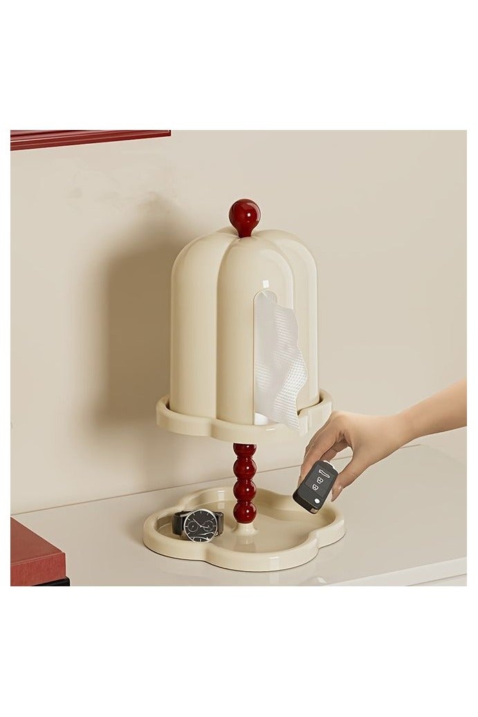 HOMESTAR Vintage-Inspired Double-Layer Storage Box- Dustproof, Plastic Organizer for Bathroom, Living Room & Bedroom, Vanity Storage Box - Image 4