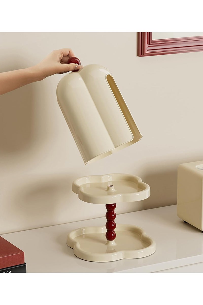 HOMESTAR Vintage-Inspired Double-Layer Storage Box- Dustproof, Plastic Organizer for Bathroom, Living Room & Bedroom, Vanity Storage Box - Image 5