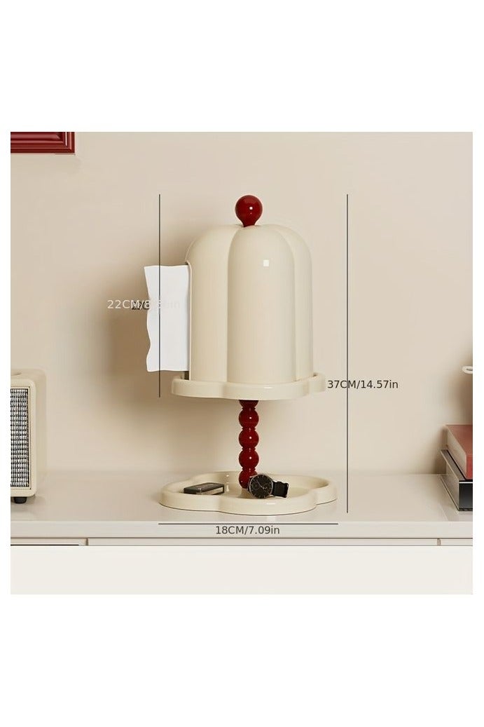 HOMESTAR Vintage-Inspired Double-Layer Storage Box- Dustproof, Plastic Organizer for Bathroom, Living Room & Bedroom, Vanity Storage Box - Image 3