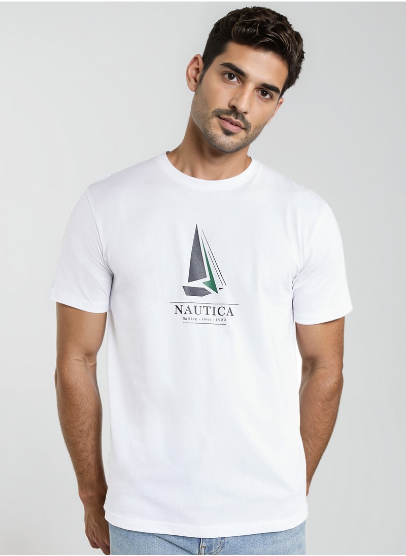 NAUTICA Graphic Regular Fit Premium Cotton Crew Neck T-shirt  - Image 1