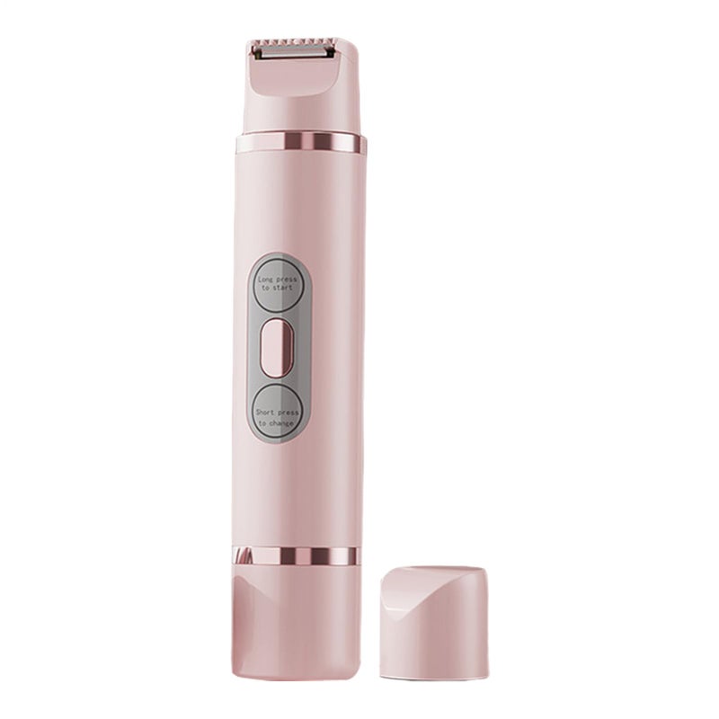 Pink Electric Razor For Women Portable Bikini Facial Hair Trimmer Double Head - Image 2
