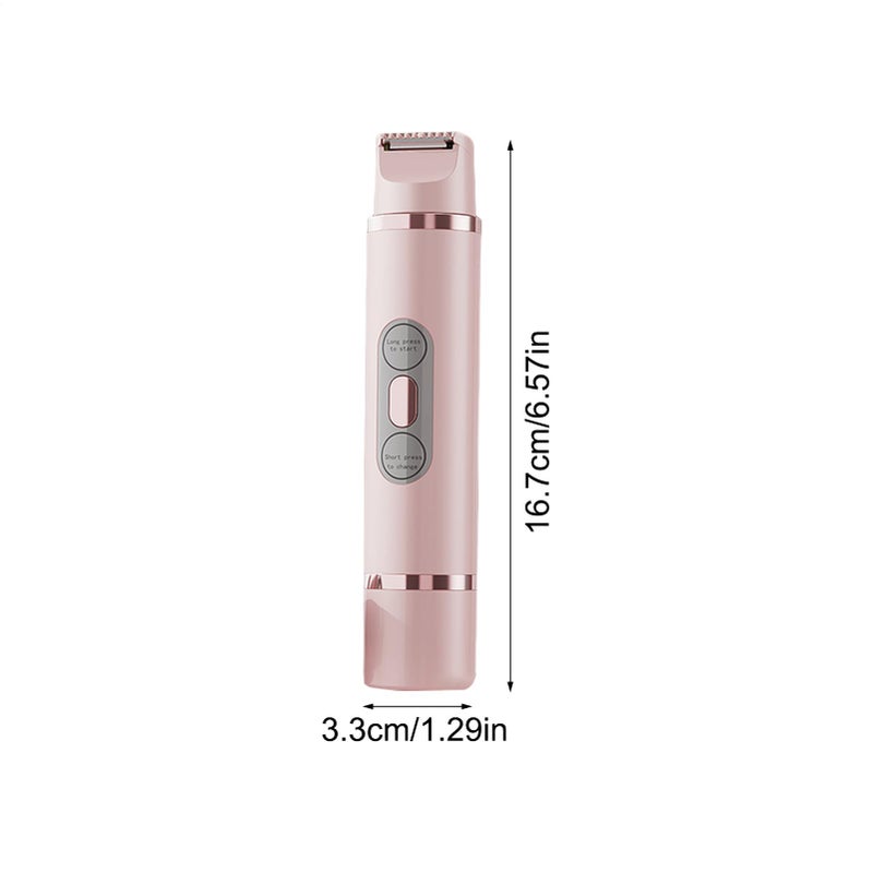 Pink Electric Razor For Women Portable Bikini Facial Hair Trimmer Double Head - Image 3
