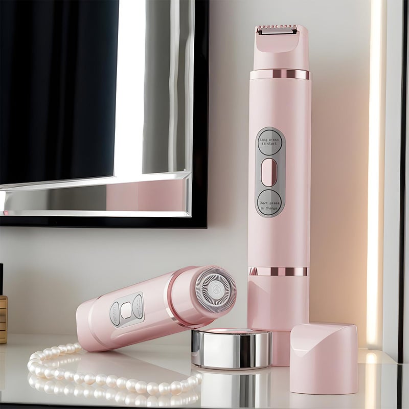 Pink Electric Razor For Women Portable Bikini Facial Hair Trimmer Double Head - Image 5