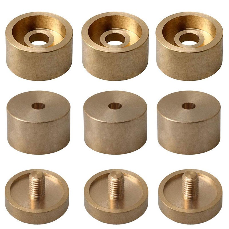 Jiayouy 9Pcs Trumpet Valve Finger Buttons Valve Cap Screw Trumpet Repair Part Golden - Image 1