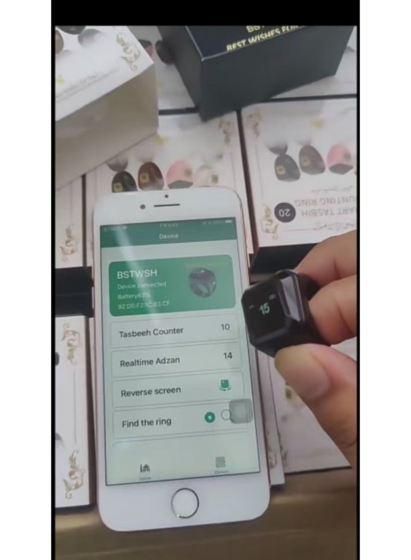 Zikr Ring, Smart Tasbih Zikr Ring， Ring Count Reminder, Muslim Prayer Timing Reminder, OLED Display - Image 3