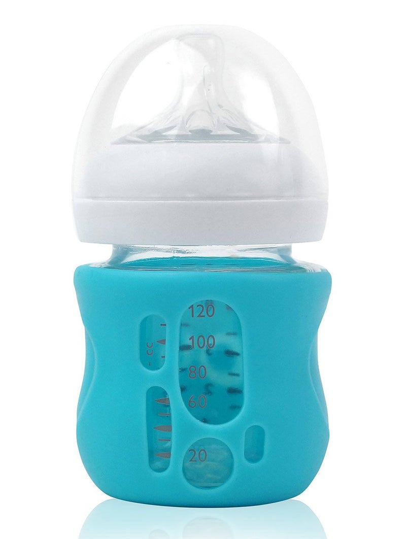 Olababy Silicone Sleeve for Avent Natural Glass Baby Bottles (4 oz, Blue) - Image 2