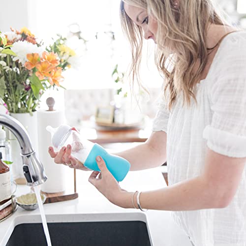 Olababy Silicone Sleeve for Avent Natural Glass Baby Bottles (4 oz, Blue) - Image 4