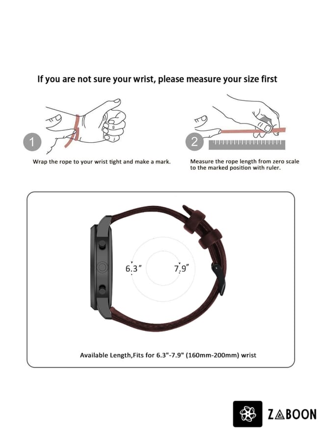 Zaboon Replacement Band For Fossil Men Gen 4 Explorist HR Oil Wax Genuine Leather Watch Band - Image 3