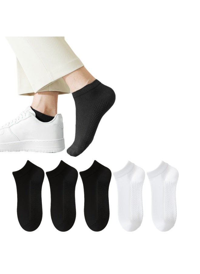 5 Pairs Men's Breathable Mesh Cotton Ankle Socks  - Image 1