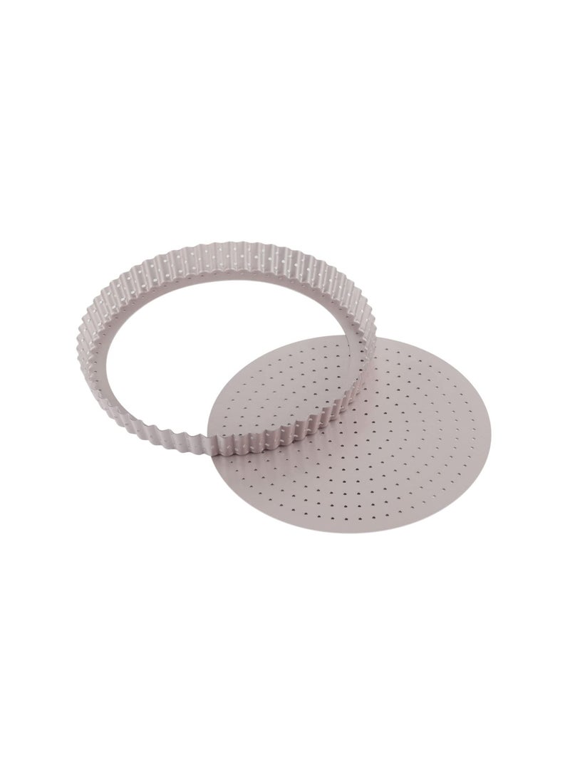 chefmade 9.5 Inch Round Tart Pan with Holes Removable Loose Bottom - Image 1