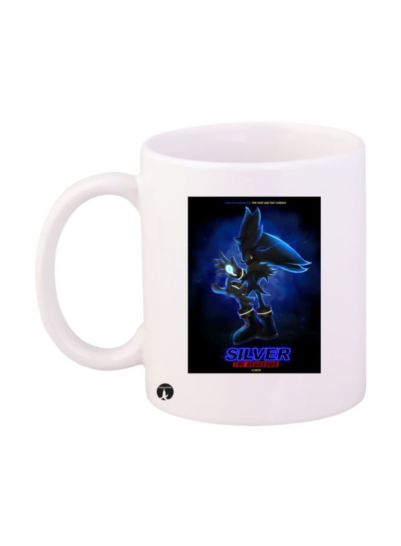 RKN Video Game Sonic Printed Mug White/Blue/Black Standard Size