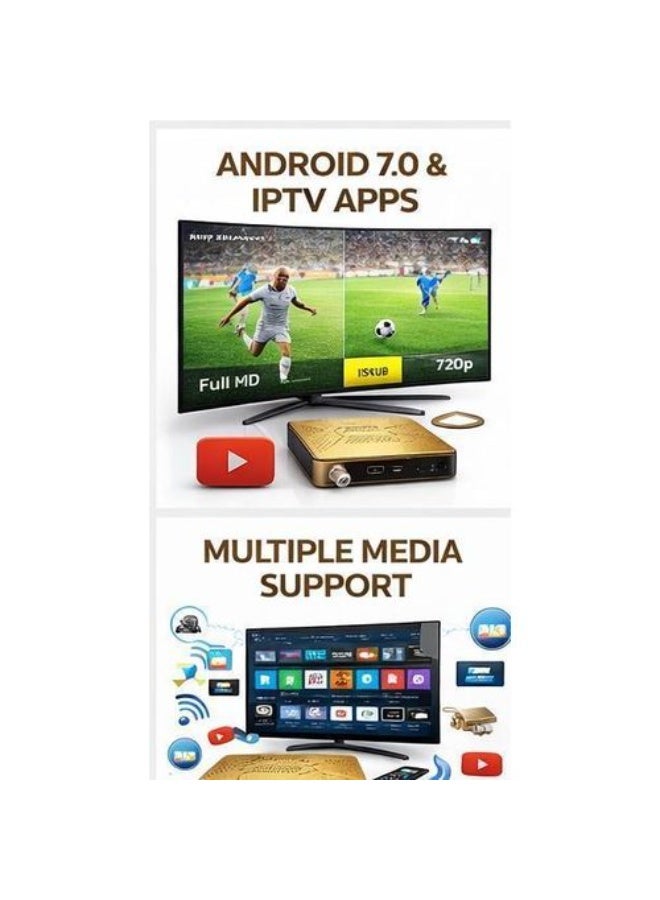 SENATOR 111 MAX Satellite Receiver, Full HD 1080p, Built-in WiFi, Bluetooth Remote, 4 Years Server Support, PVR Recording, Gold/Black - Image 4
