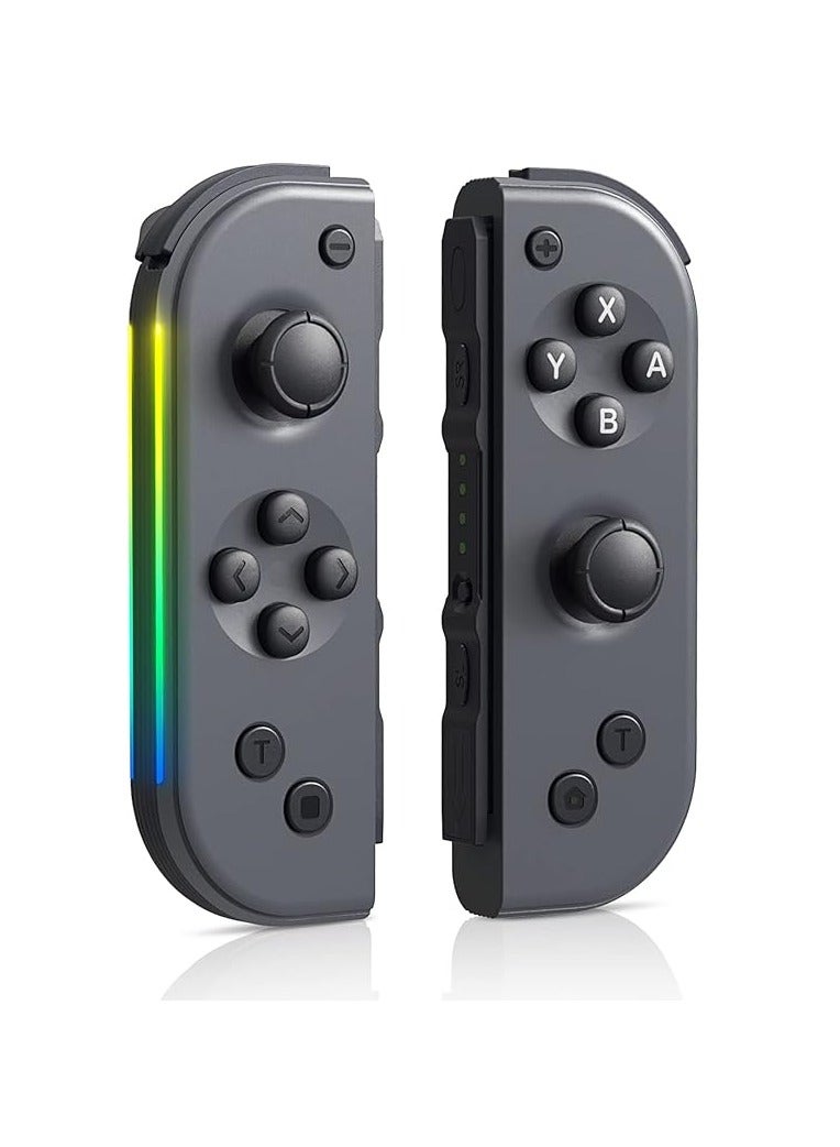 general 7-color LED Joycons controller for Switch/OLED/Lite, Switch Joy Con supports wake-up function, six-axis with shoulder strap and handle, and Turbo function - Image 1