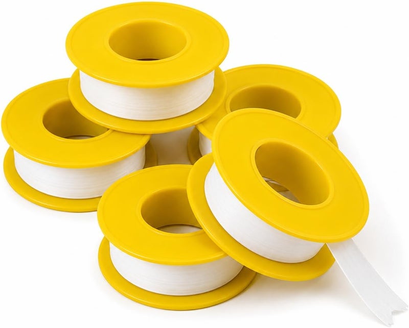 HASANAT ESSENTIALS Teflon Tape, PTFE Thread Seal Tape 12mm x 0.075mm x 10 Meter - Pack of 5 - Image 1