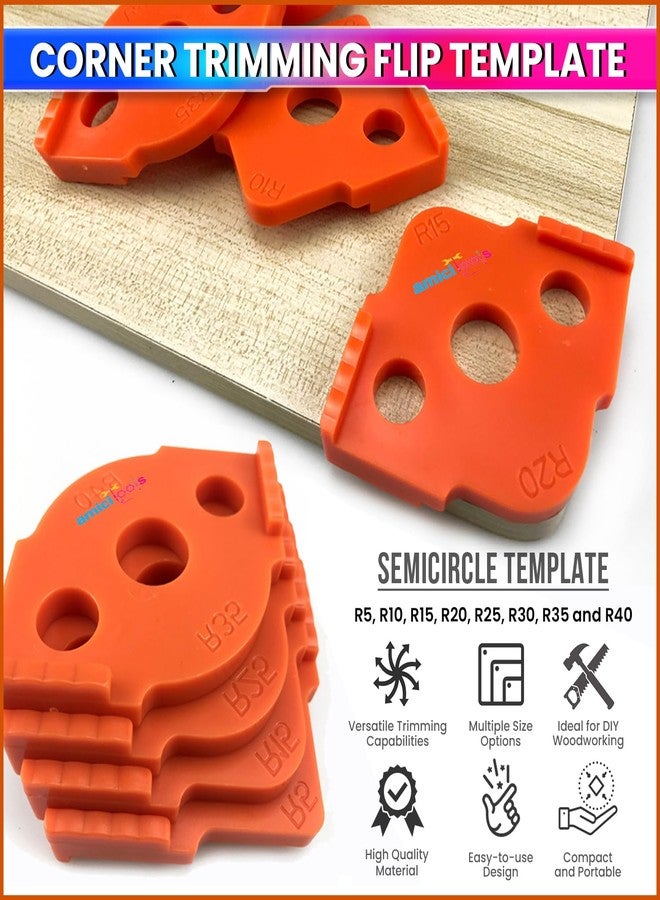 amiciTools Woodworking Router Template Set – 4 Double-Sided Corner Radius Jigs (R5 to R40) – ABS Machined Rounding Guide for Woodworking, Cabinetry & Furniture Finishing - Image 3