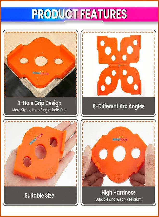 amiciTools Woodworking Router Template Set – 4 Double-Sided Corner Radius Jigs (R5 to R40) – ABS Machined Rounding Guide for Woodworking, Cabinetry & Furniture Finishing - Image 2