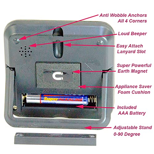 eTradewinds Elegant Digital Kitchen Timer Stainless Steel - Silver - Strong Magnetic Back - Kickstand - Loud Alarm - Large Display - Auto Memory - Auto Shut-Off - Model eT-26 (Silver) by eTradewinds - Image 3