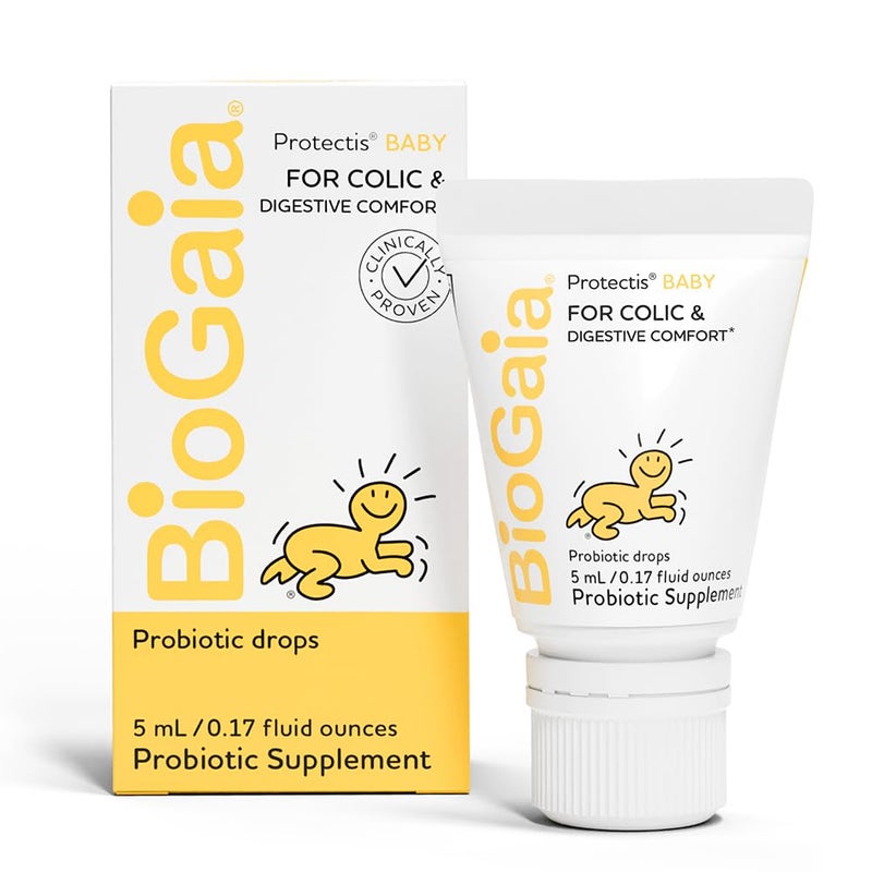 BioGaia قطرات بيوغايا للبروبيوتيك للأطفال - أساسيات الأطفال لتخفيف المغص والغازات، آمنة للمواليد الجدد، تقلل من البكاء، والانزعاج، والمغص، والغازات، والتقيؤ، والإمساك، بدون مسببات الحساسية، الألبان، الصويا، الجلوتين، أو السكر - Image 1