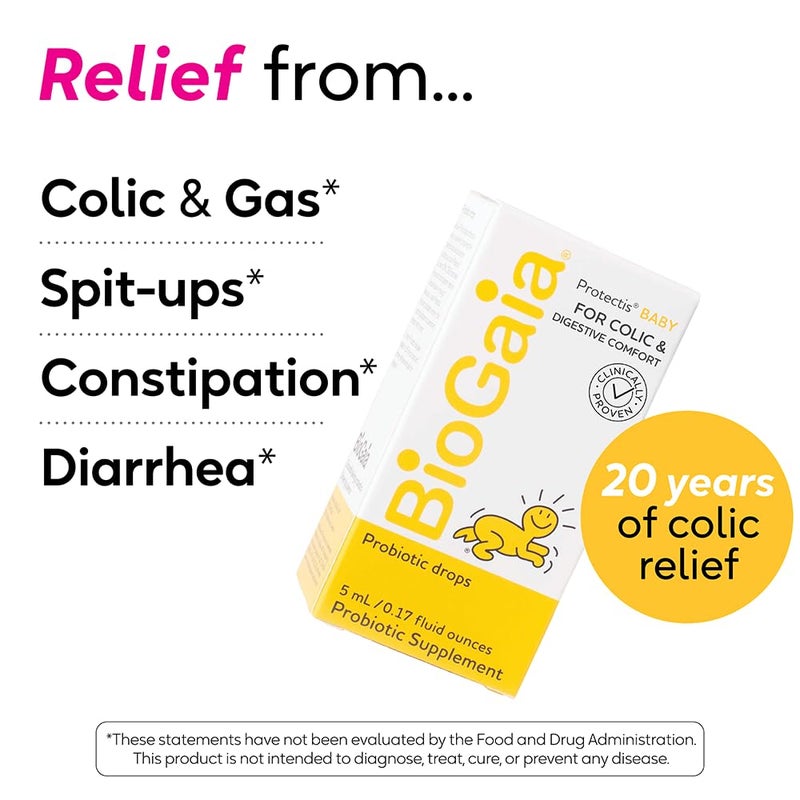 BioGaia قطرات بيوغايا للبروبيوتيك للأطفال - أساسيات الأطفال لتخفيف المغص والغازات، آمنة للمواليد الجدد، تقلل من البكاء، والانزعاج، والمغص، والغازات، والتقيؤ، والإمساك، بدون مسببات الحساسية، الألبان، الصويا، الجلوتين، أو السكر - Image 2