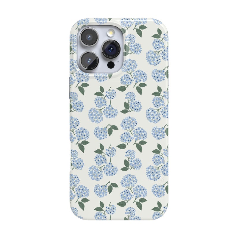Casely iPhone 16 Pro Case | Nantucket Cottage | Blue Hydrangea | Compatible with MagSafe | Classic Ultra Slim Design - Image 1