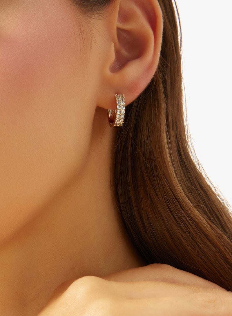 ELLA 3PK Rhinestone Embellished Loop Earrings - Image 5