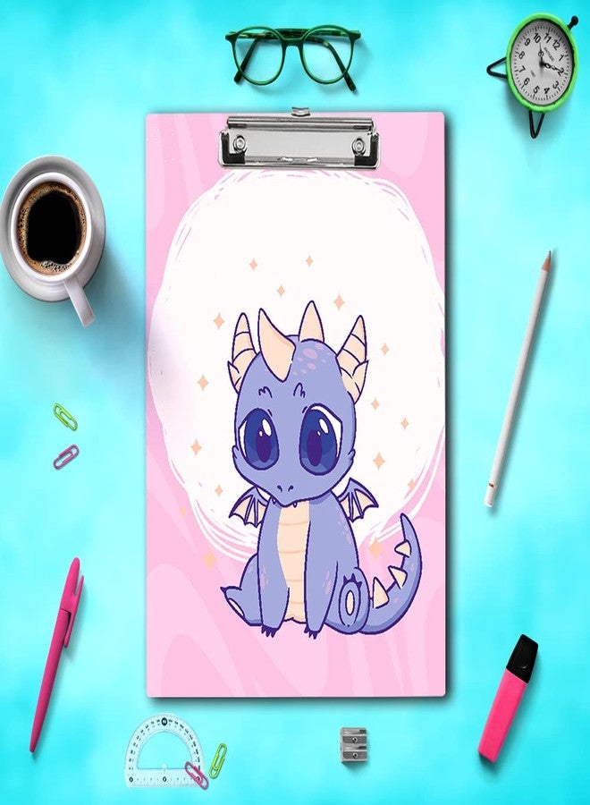 Vprint Quality Wooden Exam Board (Glossy Finish - Size 9x13 in) Exam Pad Clipboard Writing Pad Writing Surface Card Board Paper Holder for Kids Girls Boys Student School Exam (Unicorn Dragon) - Image 2