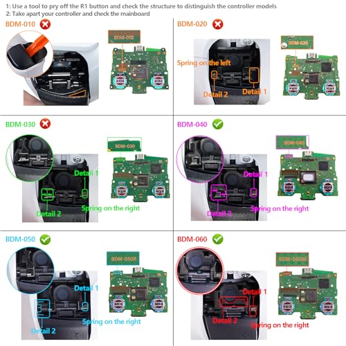 eXtremeRate Light Version Whole Clicky Kit V2 for PS5 Controller BDM040 050 060 Shoulder Face Buttons Micro Switch L2R2 Clicky Hair Trigger Kit Tactile L1R1 Face Buttons Mouse Click for PS5 Control - Image 3