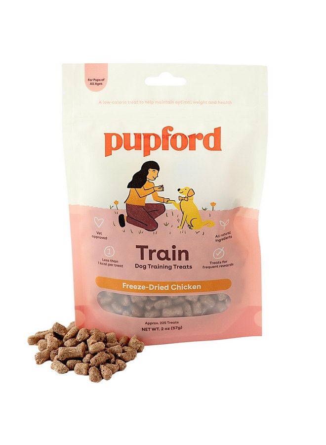بوبفورد مكافآت تدريب مجففة بالتجميد من Pupford للكلاب والجراء، 225+ قطعة مكونة من مكونين (دجاج، 2 أونصة) - Image 1