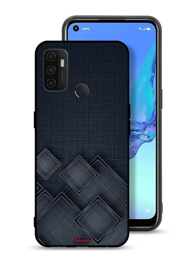 Tolwak Oppo A32 Protective Case Cover Squares Pattern On Cloth - Image 1