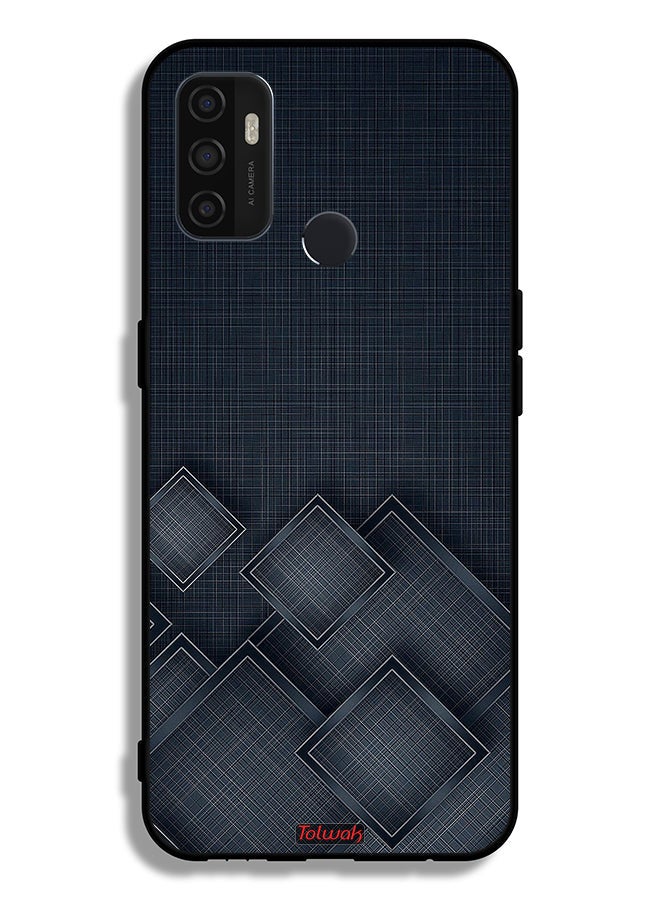Tolwak Oppo A32 Protective Case Cover Squares Pattern On Cloth - Image 2