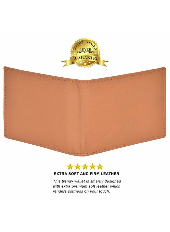 LB LEATHERBOSS Boys Slim Compact Flap Id and Coin Pocket Bifold Wallet, Tan, 3.3/4" x 3", Bifold Wallet - Image 5