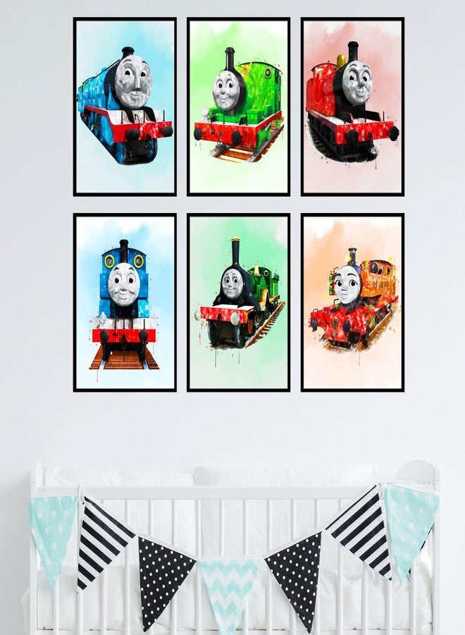 BigWig Prints مجموعة ملصقات قطار توماس من BigWig Prints - ملصقات قطار بيرسي وتوماس وأصدقائه، ديكور حائط قطار توماس، ديكور عيد ميلاد قطار توماس، ديكور حائط قطار، فن بيرسي وتوماس - 6 قطع (8x10) بدون إطار - Image 4