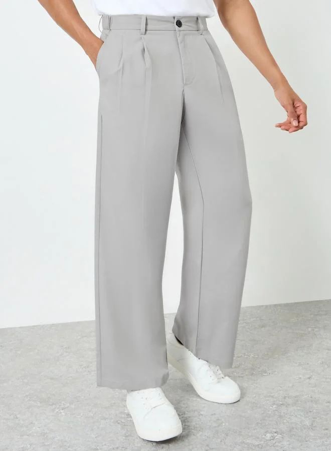 تايك تو بنطال بأرجل واسعة وكسرات للرجال