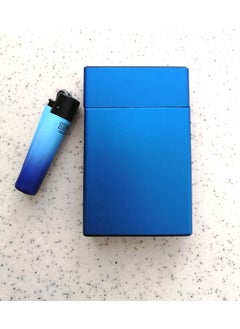 Metal Cigarette Case Cigarette Box and Plastic Lighter Set Thin Slim Short Size