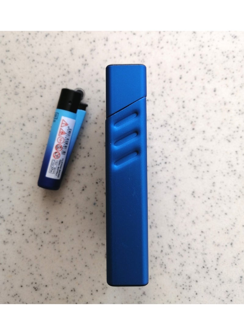 Eyo - Metal Cigarette Case Cigarette Box and Plastic Lighter Set Thin Slim Short Size - Image 1