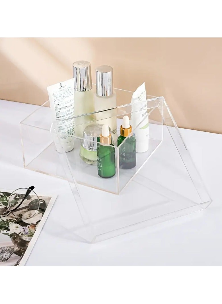 Acrylic Storage Box with Lid, Cube Organizer for Candy, Cookies, Coins, Tea, Cosmetics, Jewelry and Accessories - Durable Clear Plastic Container, Baskets, Bins & Containers for Home - Image 3
