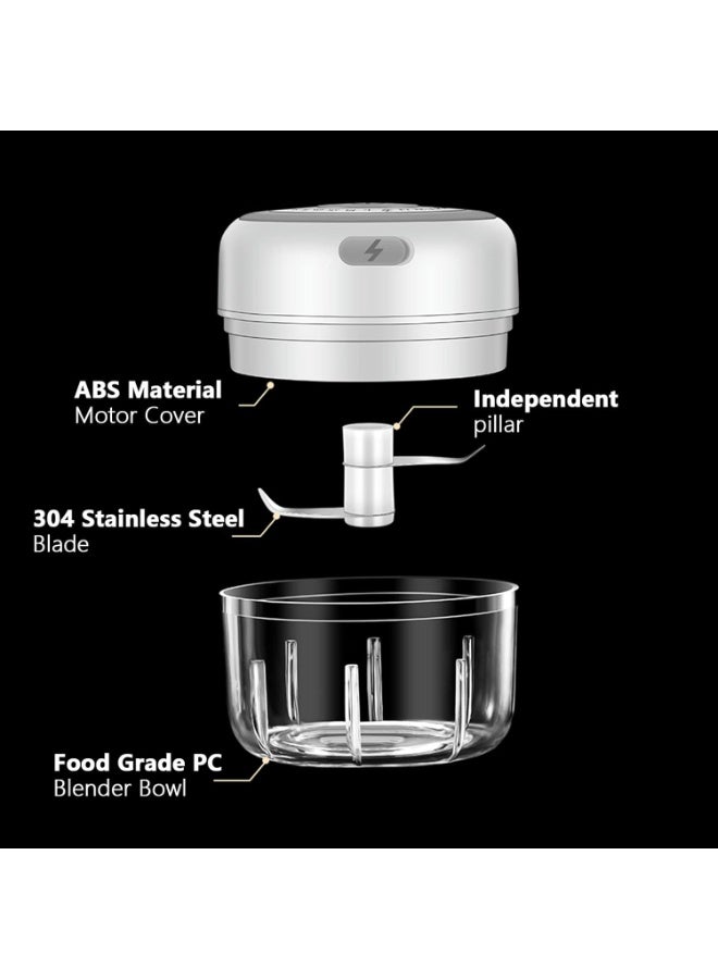 M MIAOYAN Electric Mini Garlic Chopper, 100ml Food Chopper/Garlic Mincer/USB Powered Portable Mini Vegetable Food Processor - Image 3