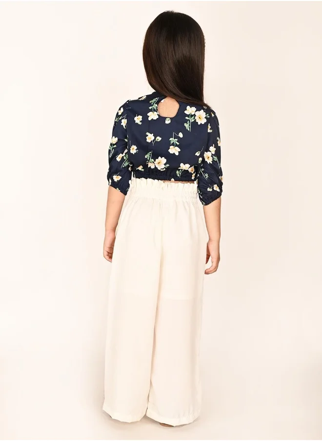 LILPICKS Star Printed Top with Solid Pant Set