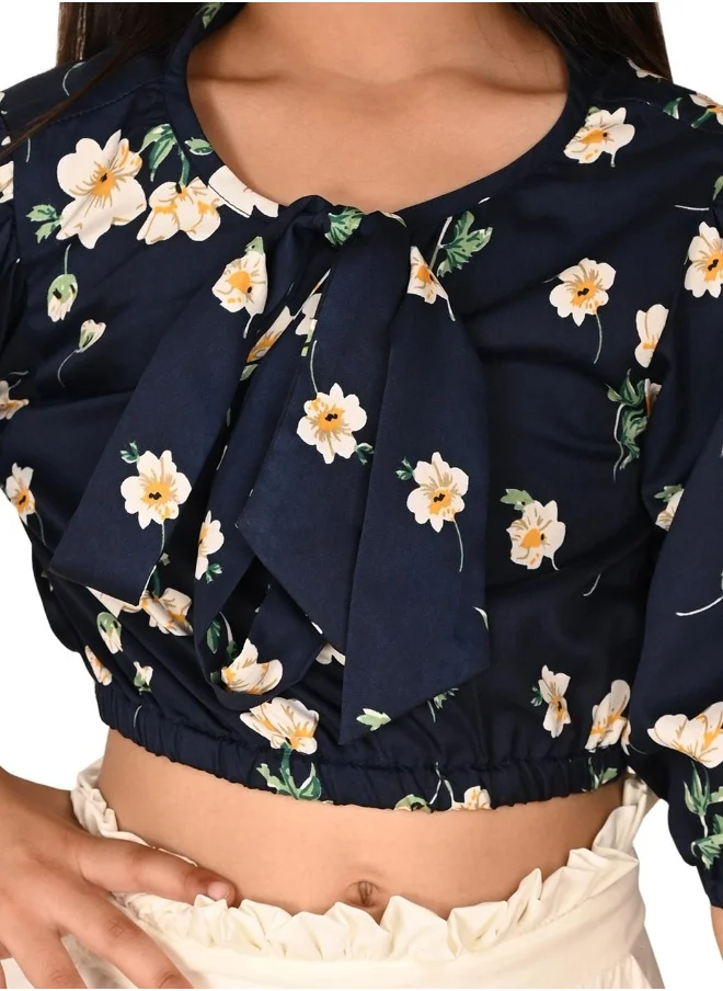 LILPICKS Star Printed Top with Solid Pant Set